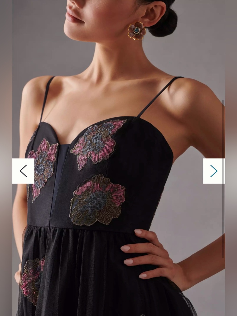 Geisha Designs Floral Tulle Corset Dress - Picture 12 of 12